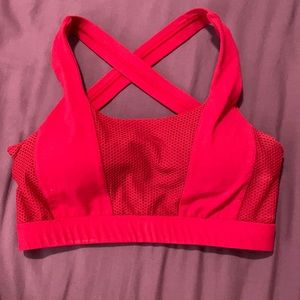 Red Strappy Sports Bra